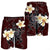 Hawaiian Turtle Plumeria Polynesian Men's Shorts Red - AH - Polynesian Pride