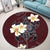 Hawaiian Turtle Plumeria Polynesian Round Carpet Red - AH - Polynesian Pride