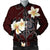 Hawaiian Turtle Plumeria Polynesian Bomber Jacket Red - AH Black Unisex - Polynesian Pride