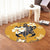 Hawaiian Turtle Plumeria Polynesian Round Carpet Yellow - AH - Polynesian Pride