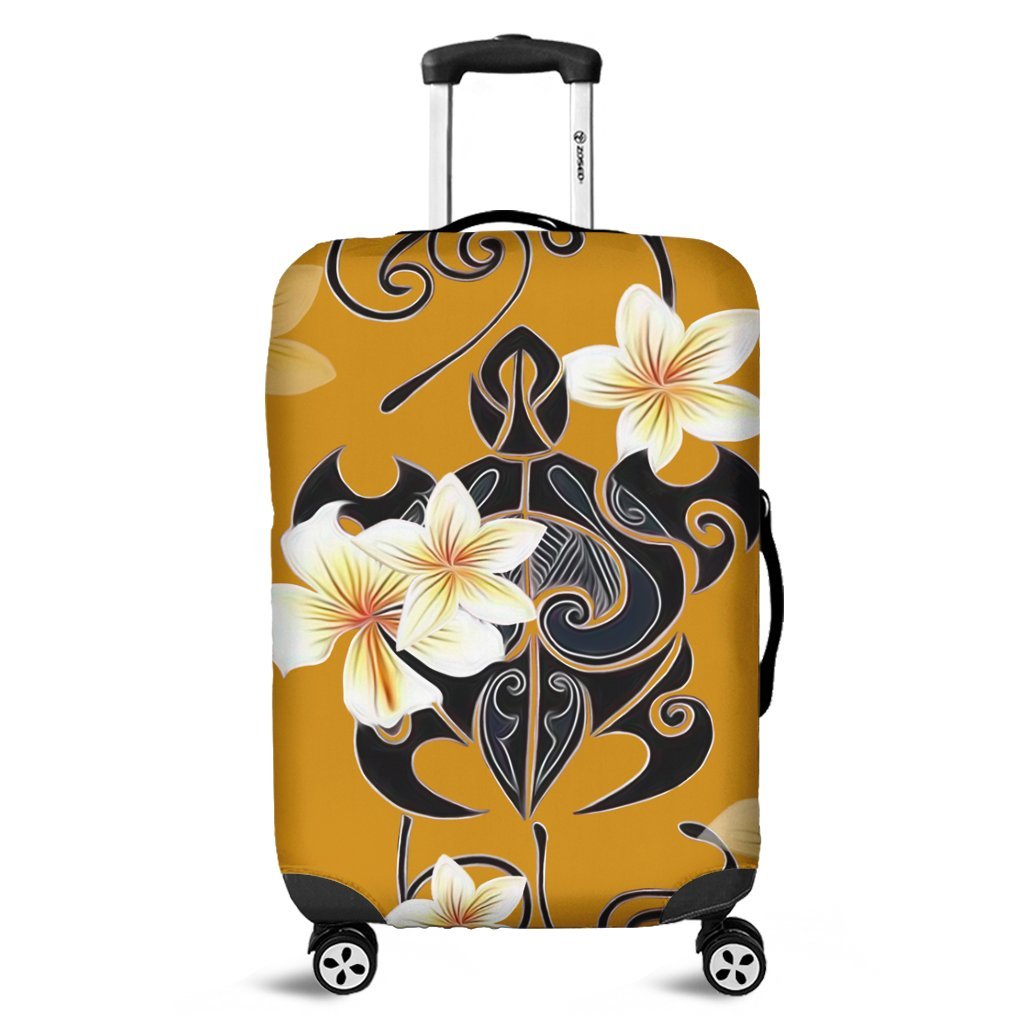 Hawaiian Turtle Plumeria Polynesian Luggage Covers Yellow - AH Black - Polynesian Pride