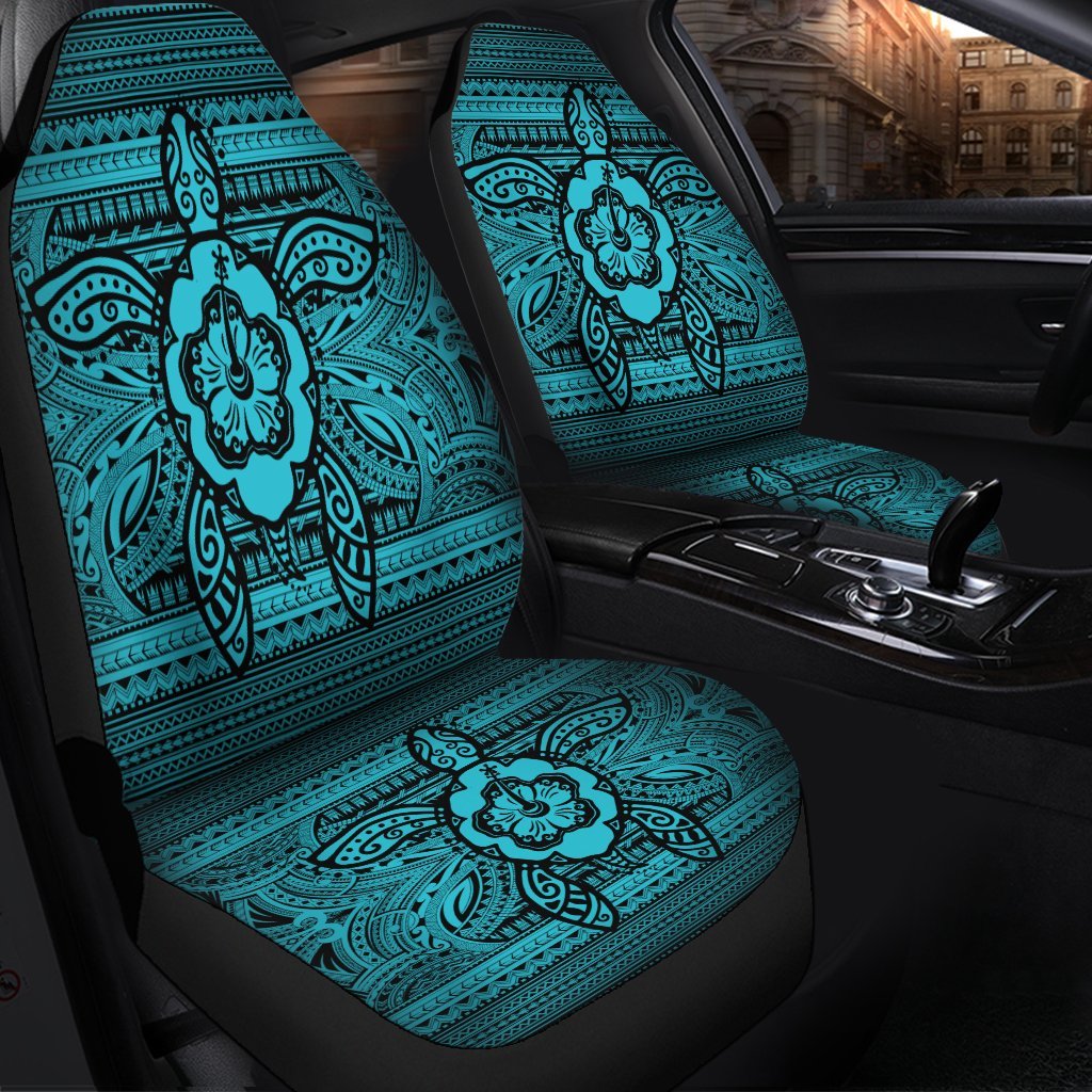 Hawaiian Turtle Polynesian Tribal Car Seat Covers Blue AH - Polynesian Pride