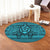 Hawaiian Turtle Polynesian Tribal Round Carpet Blue AH - Polynesian Pride