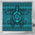 Hawaiian Turtle Polynesian Tribal Shower Curtain Blue AH 177 x 172 (cm) Black - Polynesian Pride