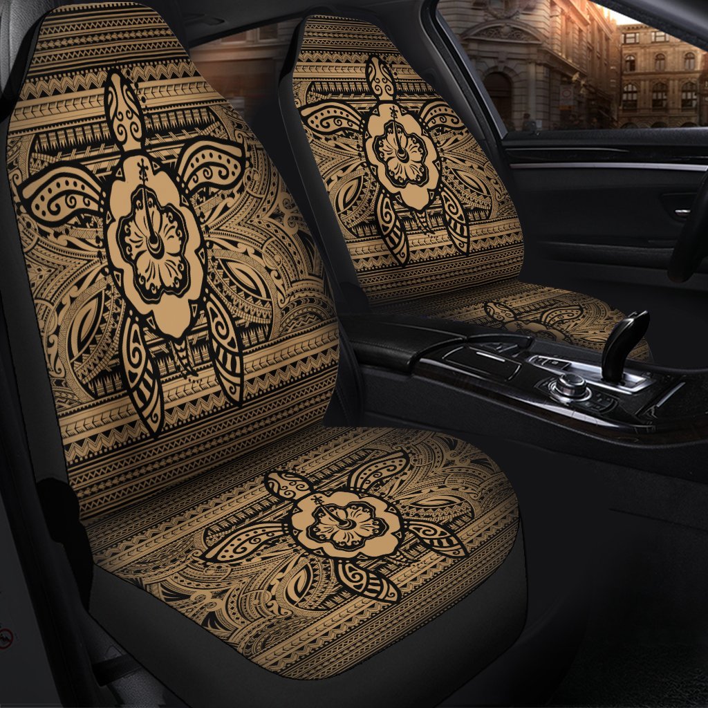 Hawaiian Turtle Polynesian Tribal Car Seat Covers Gold AH - Polynesian Pride