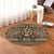 Hawaiian Turtle Polynesian Tribal Round Carpet Gold AH - Polynesian Pride