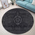 Hawaiian Turtle Polynesian Tribal Round Carpet Gray AH - Polynesian Pride