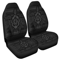 Hawaiian Turtle Polynesian Tribal Car Seat Covers Gray AH Universal Fit Black - Polynesian Pride