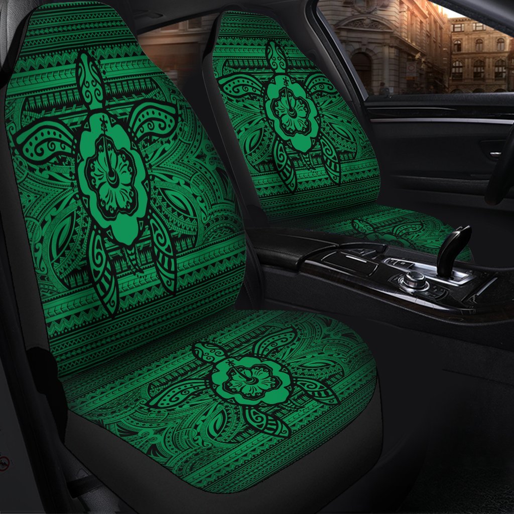 Hawaiian Turtle Polynesian Tribal Car Seat Covers Green AH - Polynesian Pride