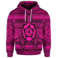 Custom Hawaiian Turtle Polyensian Tribal Hoodie Pink - Polynesian Pride