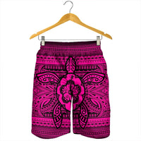 Hawaiian Turtle Polynesian Tribal Men's Shorts Pink AH - Polynesian Pride