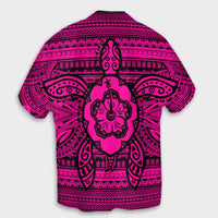 Hawaiian Turtle Polyensian Tribal Hawaiian Shirt Pink AH - Polynesian Pride