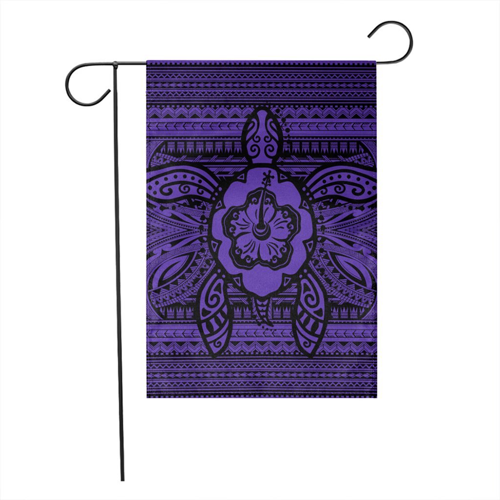 Hawaiian Turtle Polynesian Tribal Flag Purple AH - Polynesian Pride