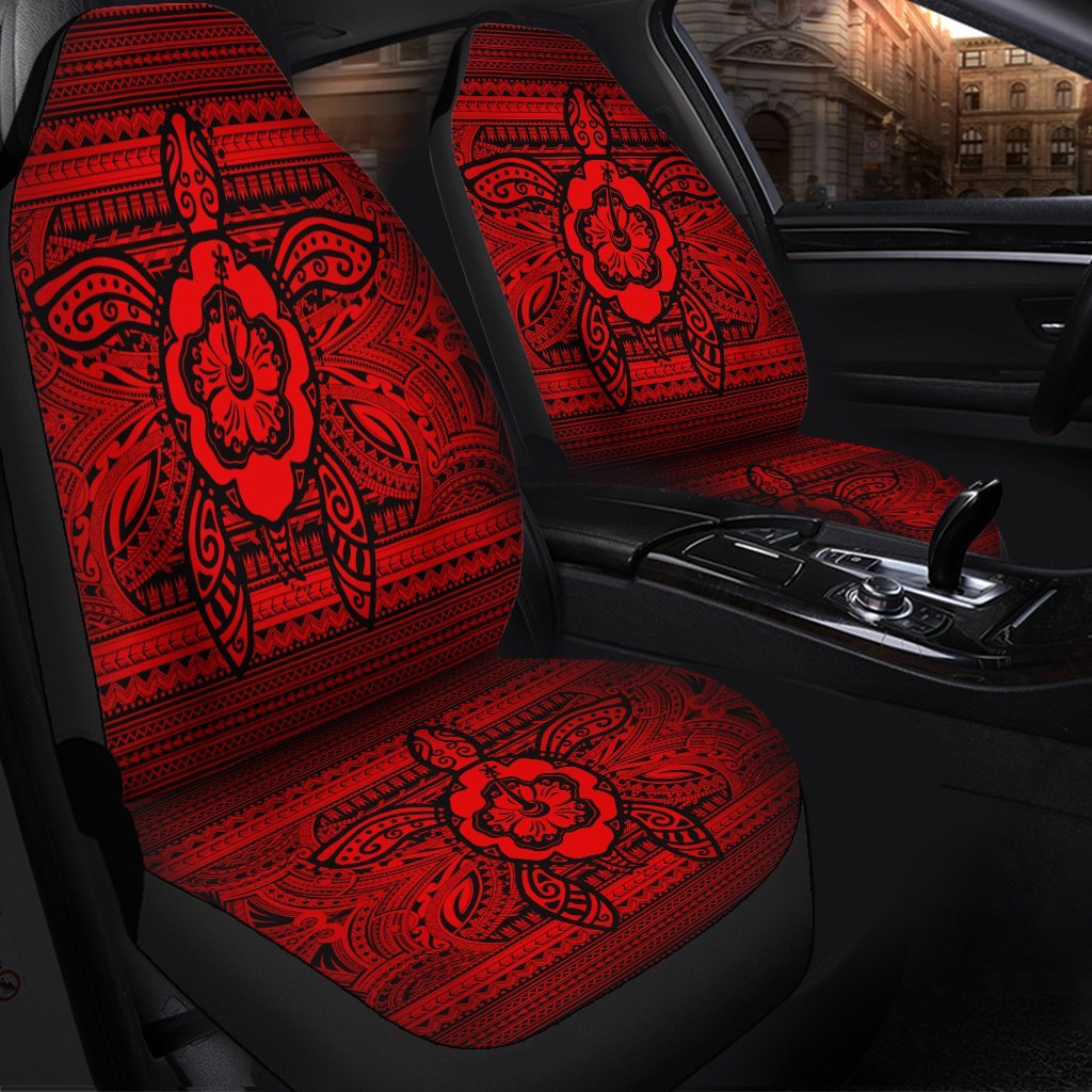 Hawaiian Turtle Polynesian Tribal Car Seat Covers Red AH - Polynesian Pride