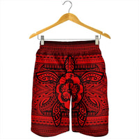 Hawaiian Turtle Polynesian Tribal Men's Shorts Red AH - Polynesian Pride