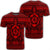 Hawaiian Turtle Polynesian Tribal T Shirt Red AH Unisex Black - Polynesian Pride