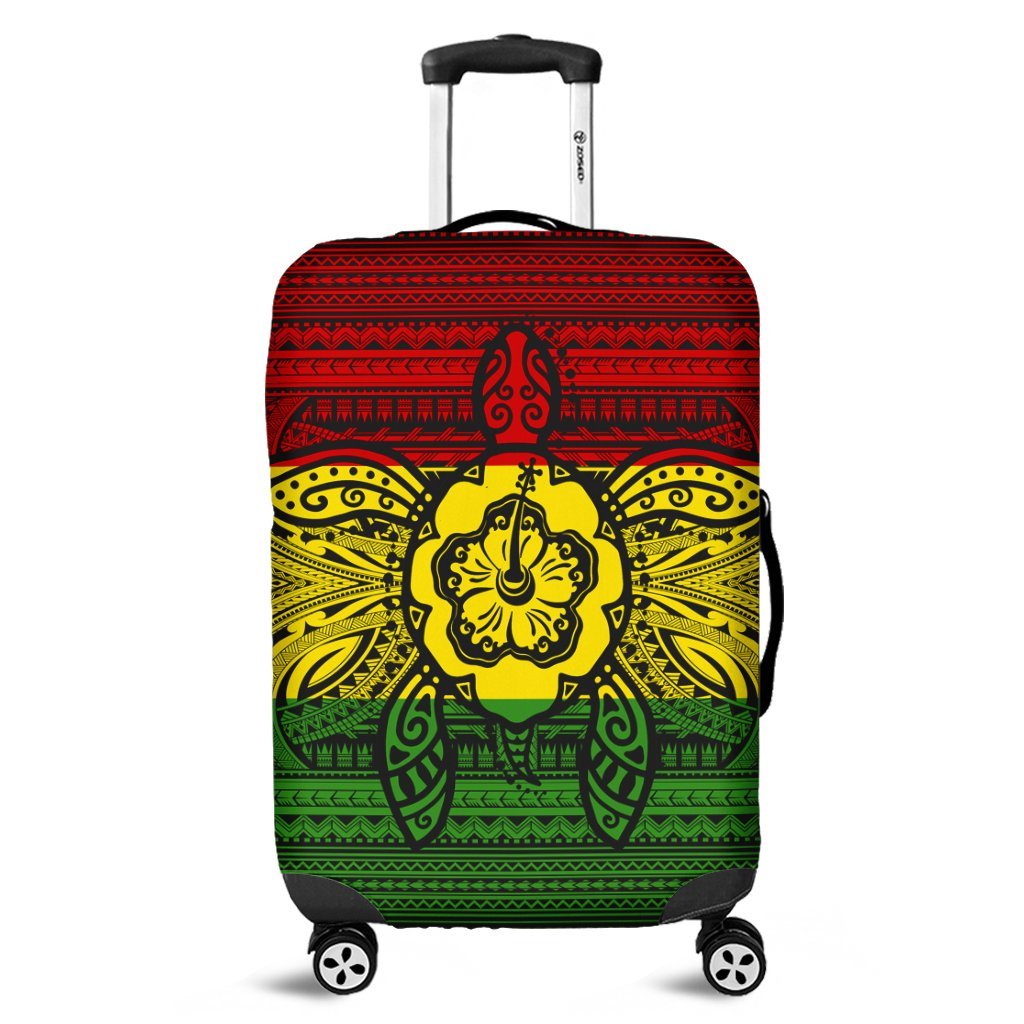 Hawaiian Turtle Polynesian Tribal Luggage Covers Reggae AH Black - Polynesian Pride