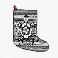 Hawaiian Turtle Polynesian Tribal Christmas Stocking White AH Christmas Stocking 26 X 42 cm Black - Polynesian Pride