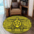 Hawaiian Turtle Polynesian Tribal Round Carpet Yellow AH - Polynesian Pride