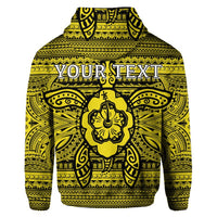 Custom Hawaiian Turtle Polyensian Tribal Hoodie Yellow - Polynesian Pride