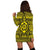 Hawaiian Turtle Polyensian Tribal Hoodie Dress Yellow AH - Polynesian Pride