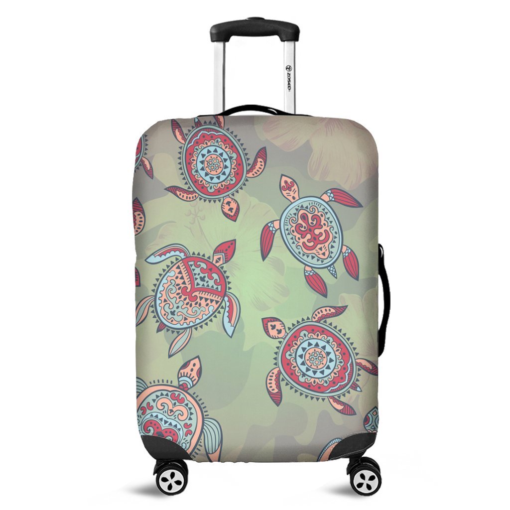 Hawaiian Turtle Polynesian Luggage Covers - AH Black - Polynesian Pride