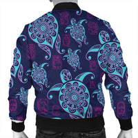 Hawaiian Turtle Polynesian Neon Bomber Jacket - AH - Polynesian Pride