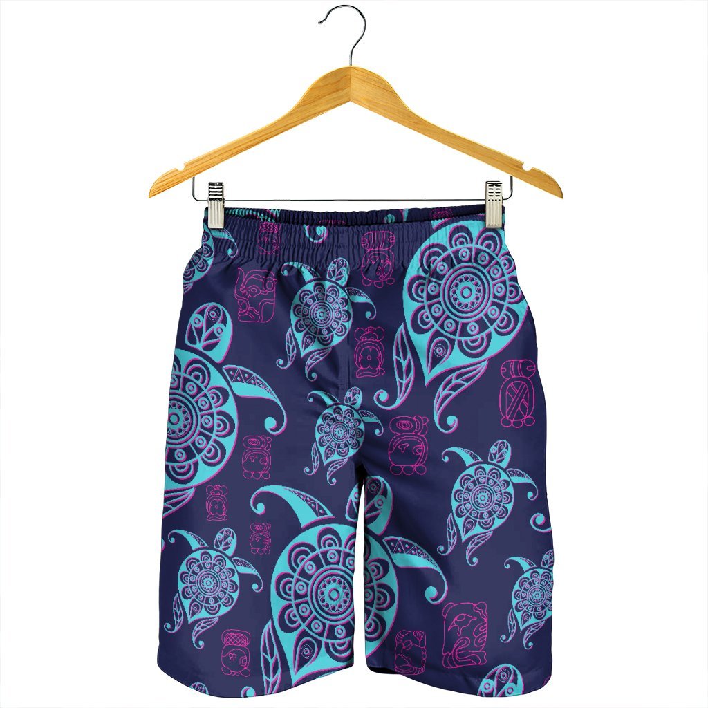 Hawaiian Turtle Polynesian Neon Men's Shorts - AH - Polynesian Pride