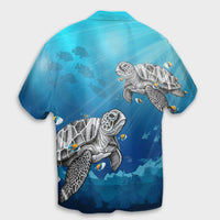 Hawaiian Turtle Swim With Fish In The Ocean Polynesian Hawaiian Shirt - AH - Polynesian Pride