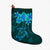 Hawaiian Turtles Hibiscus Plumeria Polynesian Christmas Stocking - Turquoise - AH Christmas Stocking 26 X 42 cm Black - Polynesian Pride