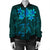 Hawaiian Turtles Hibiscus Plumeria Polynesian Bomber Jacket - Turquoise - AH - Polynesian Pride