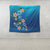 Hawaiian Tuttle And Plumeria Flower In The Sea Polynesian Tapestry - AH - Polynesian Pride