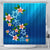 Hawaiian Tuttle And Plumeria Flower In The Sea Polynesian Shower Curtain - AH 177 x 172 (cm) Black - Polynesian Pride