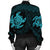 Hawaiian Two Turtle Polynesian Bomber Jacket Blue AH - Polynesian Pride