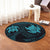 Hawaiian Two Turtle Polynesian Round Carpet Blue AH - Polynesian Pride