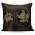 Hawaiian Two Turtle Polynesian Pillow Covers Gold AH Pillow Covers Black - Polynesian Pride