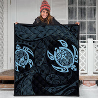 Hawaiian Two Turtle Polynesian Premium Quilts Pastel Blue AH - Polynesian Pride