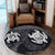 Hawaiian Two Turtle Polynesian Round Carpet White AH - Polynesian Pride