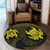 Hawaiian Two Turtle Polynesian Round Carpet Yellow AH - Polynesian Pride