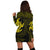 Hawaiian Two Turtle Polynesian Hoodie Dress Yellow AH - Polynesian Pride