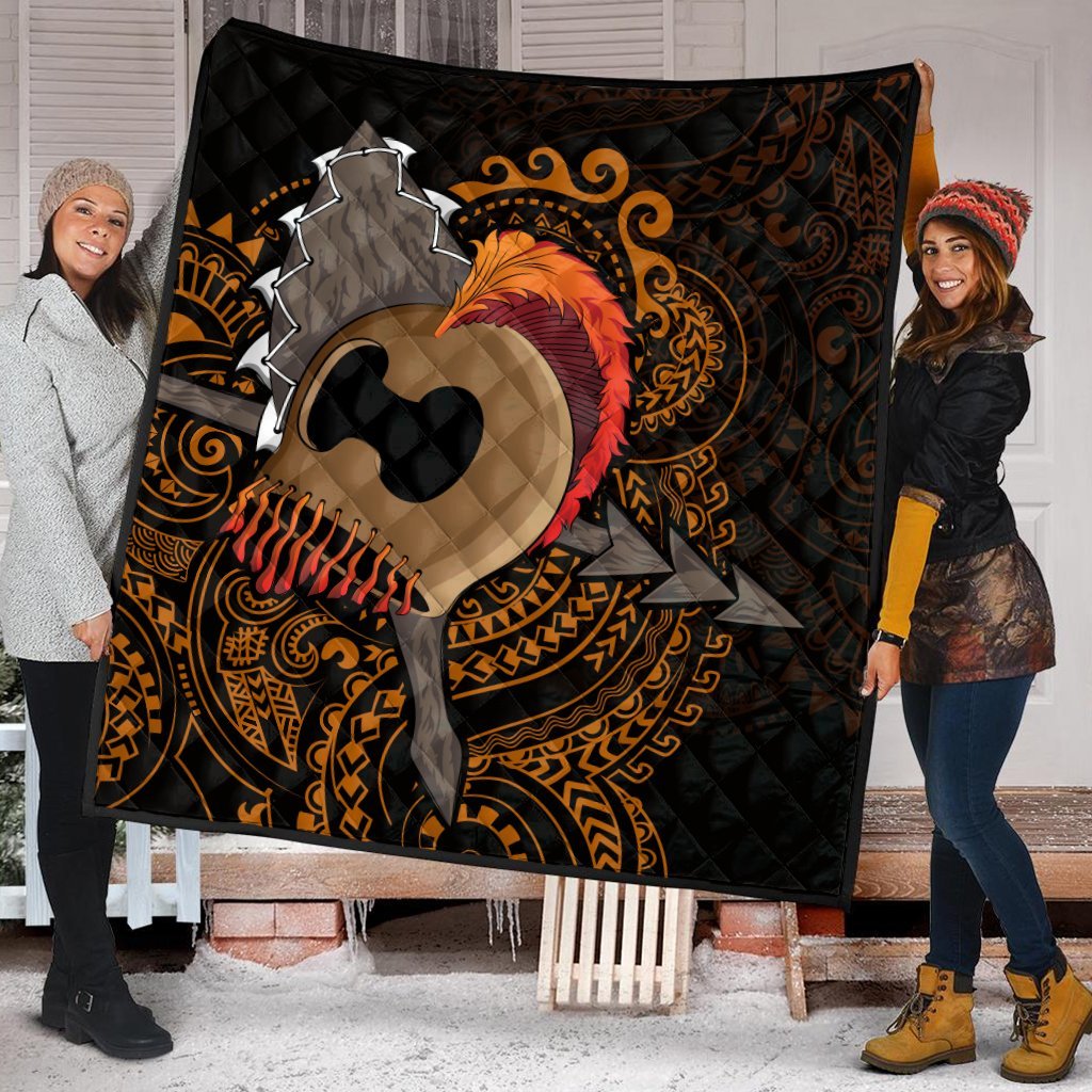 Hawaiian Warrior Helmet Kanaka Polynesian Premium Quilts - AH - Polynesian Pride