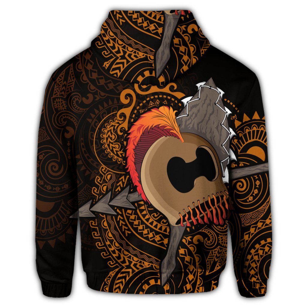 Hawaiian Warrior Helmet Kanaka Polynesian Hoodie - Polynesian Pride