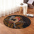 Hawaiian Warrior Helmet Kanaka Polynesian Round Carpet - AH - Polynesian Pride