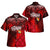 Tonga Polynesian Hawaiian Shirt - Tonga Coat Of Arms With Lauhala Tribal Pattern Red - Polynesian Pride