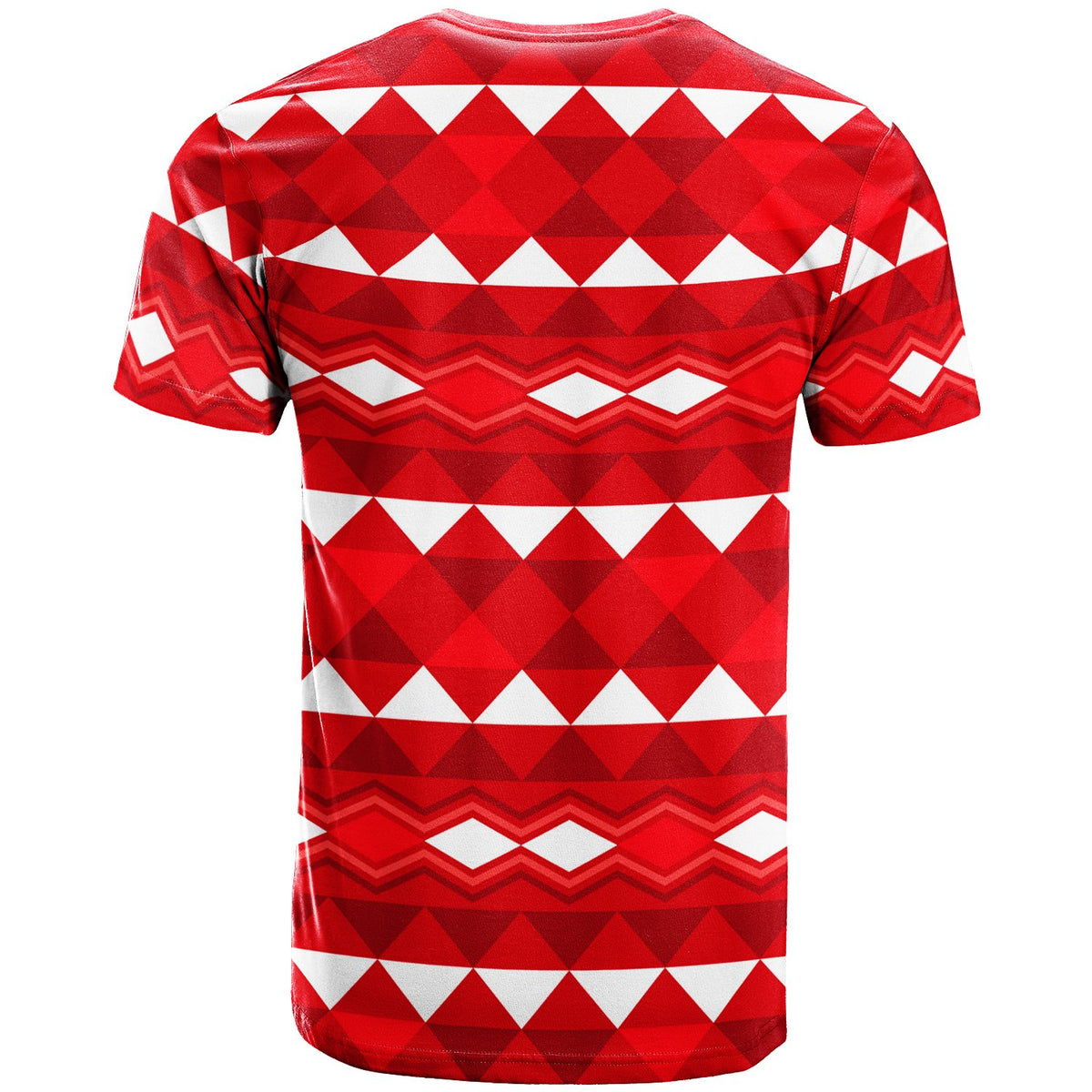 Hawaii Custom T Shirt Red Hawaiian Tribal Seamless Pattern Basic Style - Polynesian Pride