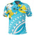 Hawaii Polo Shirt Polynesian Pattern Aquamarine Stone Color Unisex Blue - Polynesian Pride