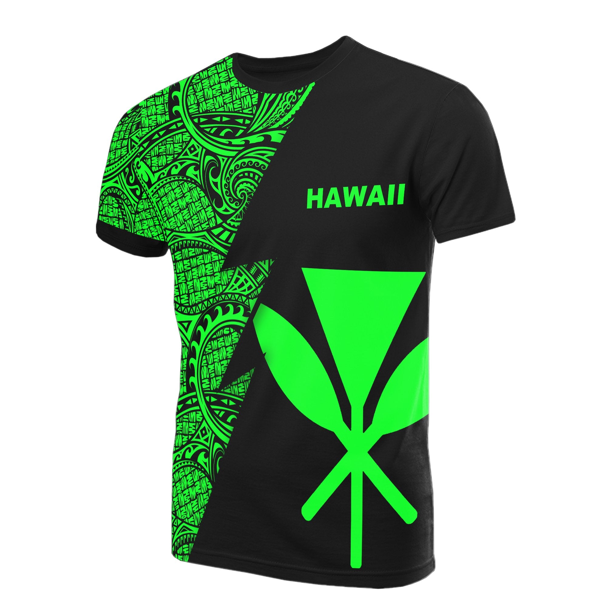 Hawaii T Shirt Polynesian Patter Green Flash Style Unisex Green - Polynesian Pride