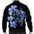 Hibiscus Plumeria Mix Polynesian Turtle Bomber Jacket Blue - AH - Polynesian Pride