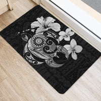 Hibiscus Plumeria Mix Polynesian Turtle Door Mat Gray AH - Polynesian Pride
