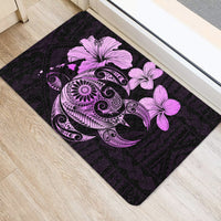 Hibiscus Plumeria Mix Polynesian Turtle Door Mat Pink AH - Polynesian Pride